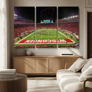 Wisconsin Badgers Football Team Print Canvas- Madison Camp