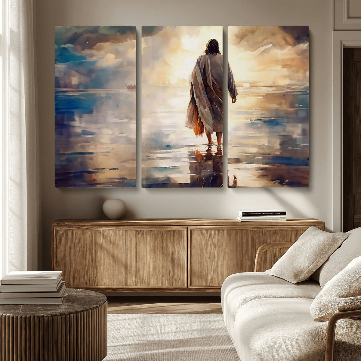 Jesus Walking on Water Wall Art | Ready to Hang Spiritual