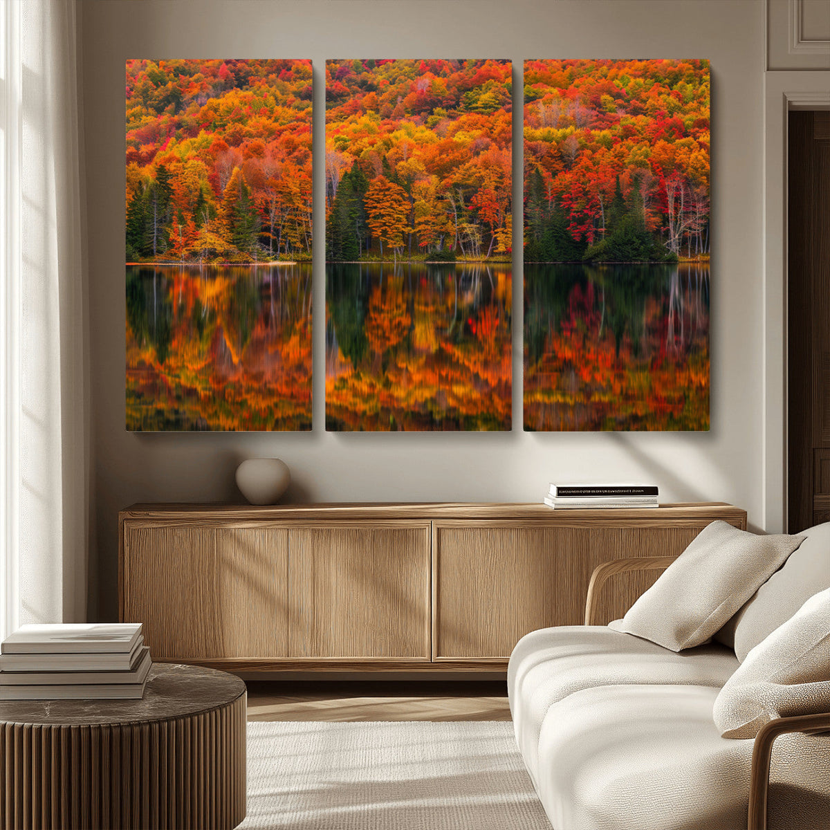 Fall Foliage Wall Art - Autumn Reflection Canvas Print,