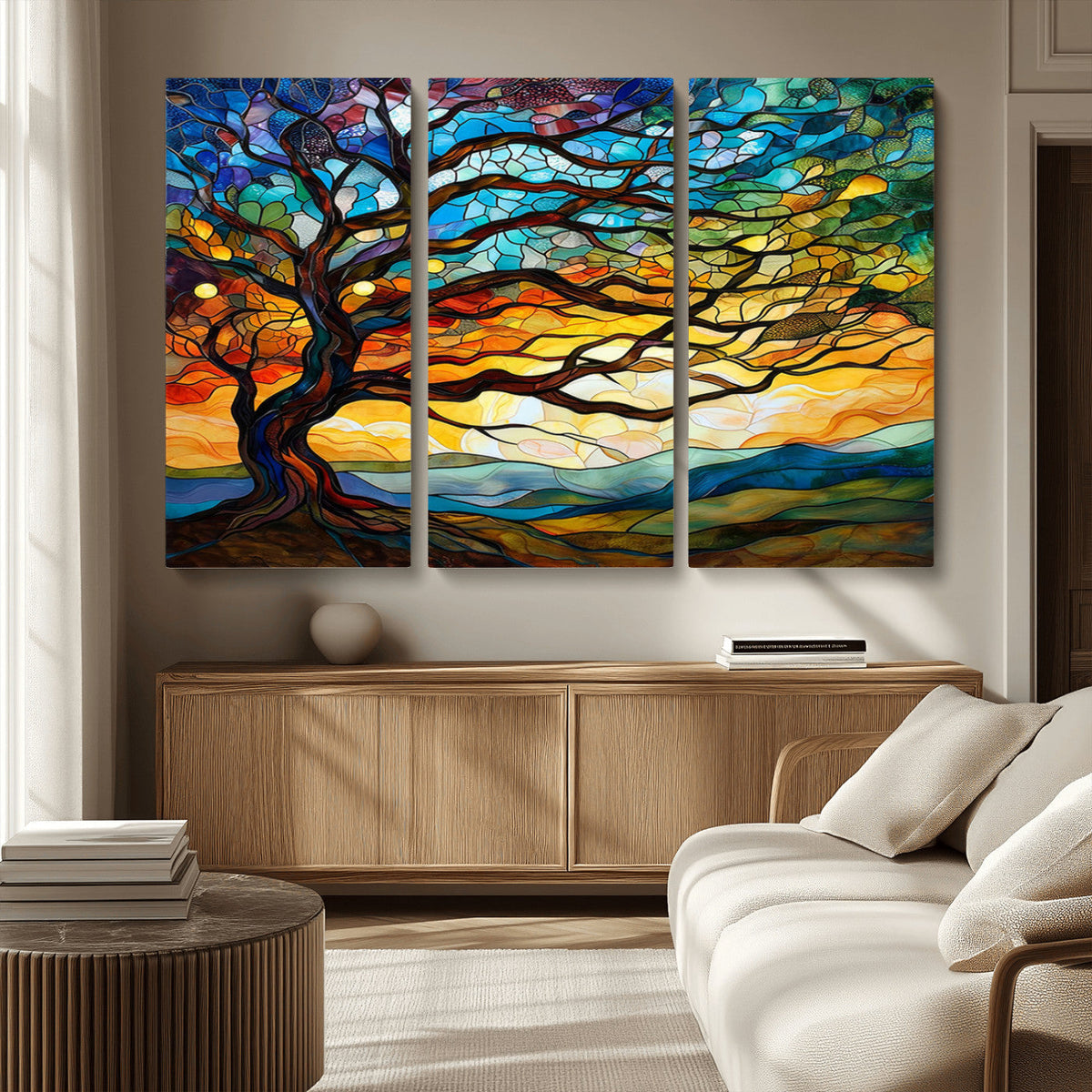 Mosaic Tree Wall Art | Ready to Hang Stained Glass Style