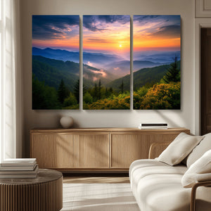 Majestic Mountain Sunrise Print | Landscape Wall Art |