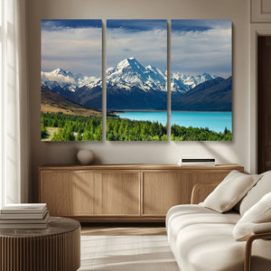 Mount Cook and Lake Pukaki Canvas Wall Art Print – Majestic