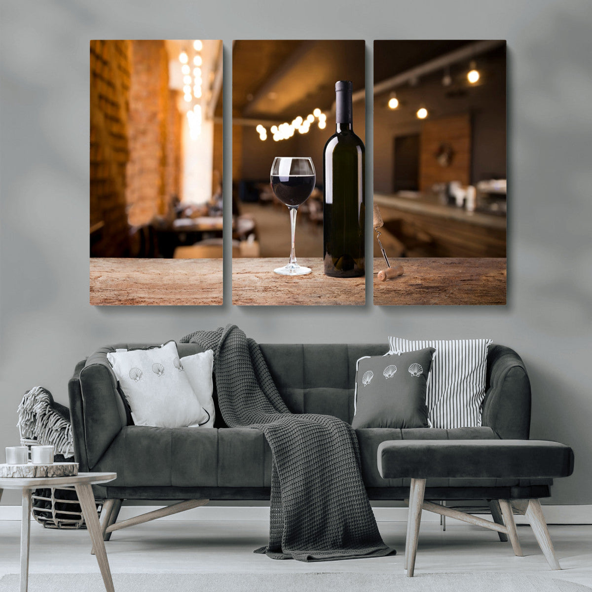 Wine and Bottle Wall Art Canvas Print
