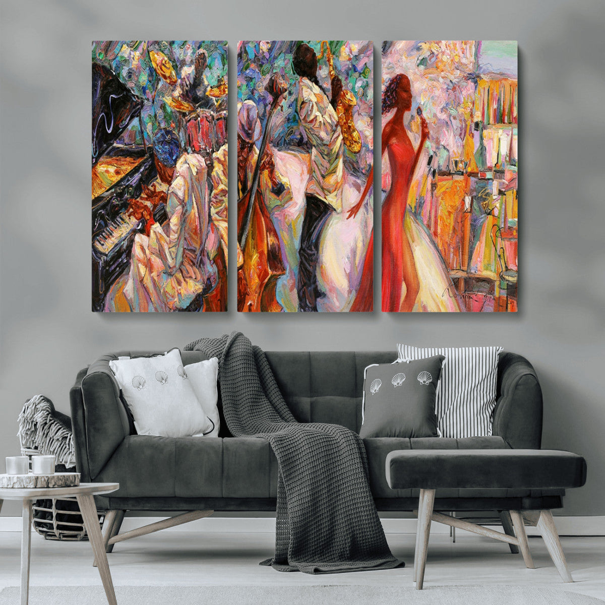 Abstract Afro American Jazz Canvas Wall Art | Music-Inspired