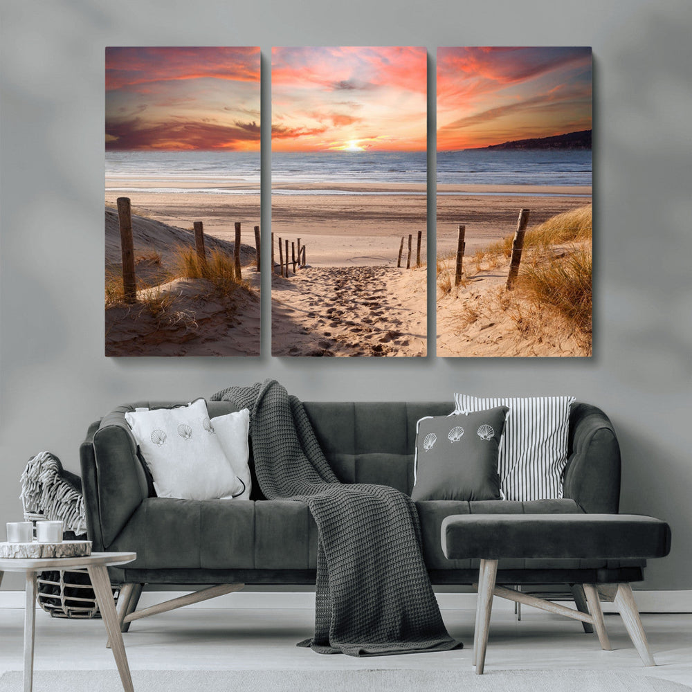 Sunset on the Sea Wall Art Canvas Print