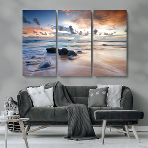 Serene Weather On The Beach Wall Art Canvas Print