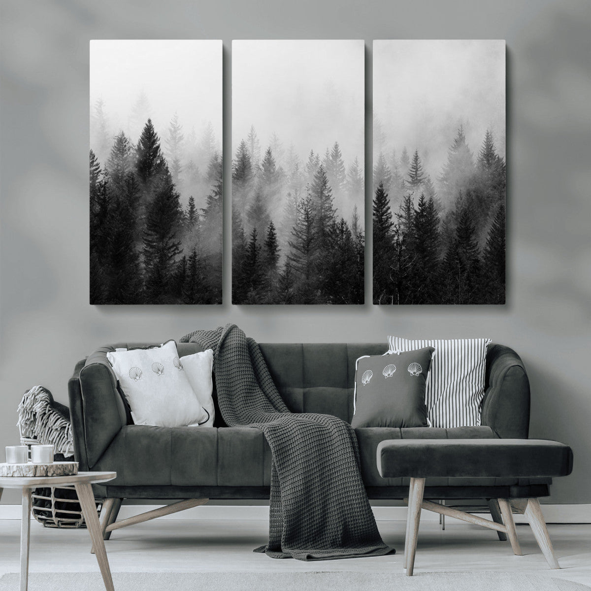 Fogy Forest Canvas Wall Art Print - Mountain Wall Art with