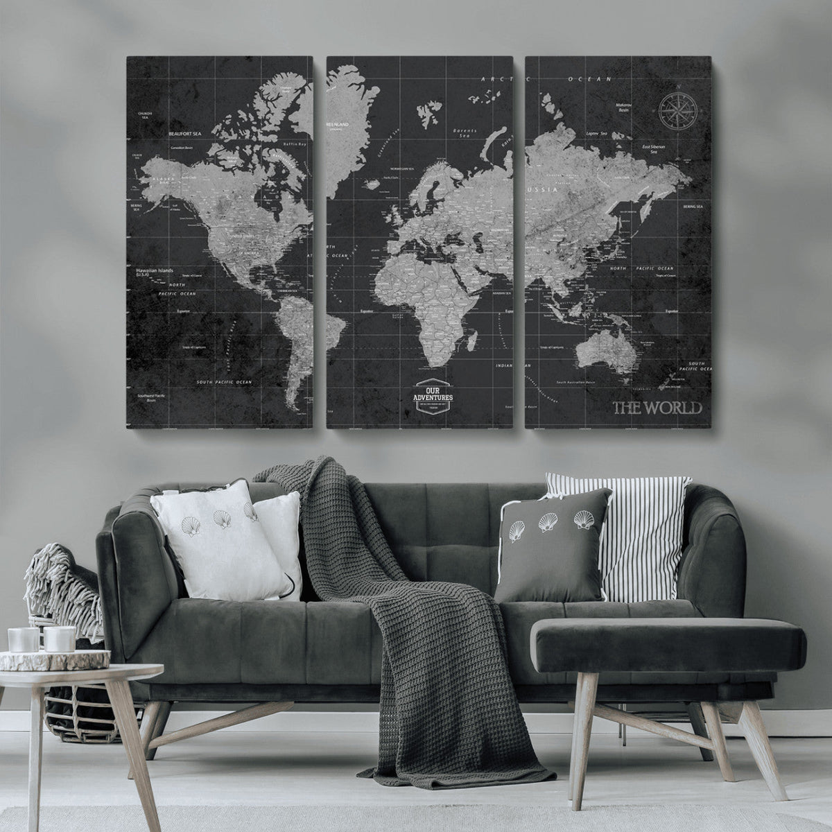 World Map Canvas Print – Detailed Map of the World Wall Art