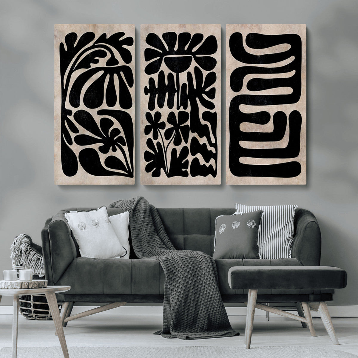 Canvas Print Wall Art Abstract Art Boho, Framed Boho Art