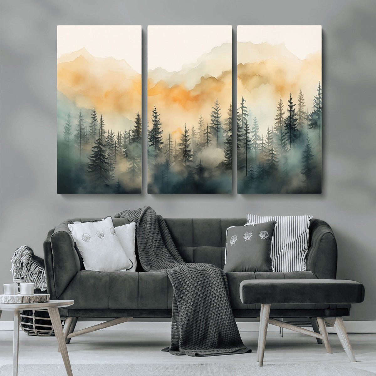 Abstract Forest Print - Mountain Wall Art | Autumn Landscape