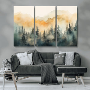 Abstract Forest Print - Mountain Wall Art | Autumn Landscape