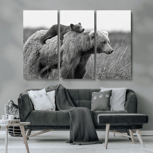 Bear and Cub Wall Art Canvas | 399 Bear Cub