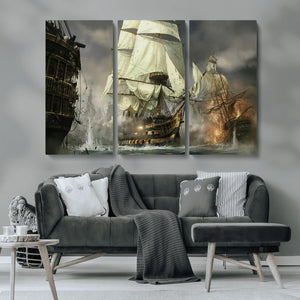 Pirate Ship War Wall Art Canvas Print