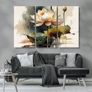 Lotus Flower Watercolor Canvas Print – A Symbol of Serenity