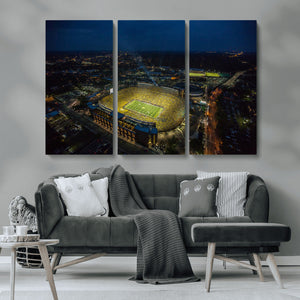 Michigan Stadium Night Game Wall Art – Sports Arena Aerial