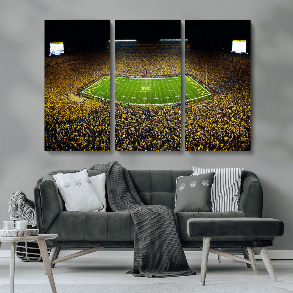 Stadium in Michigan Wall Art Canvas Print, Framed American