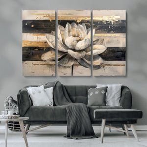 Lotus Flower Wall Art – Framed Abstract Floral Canvas