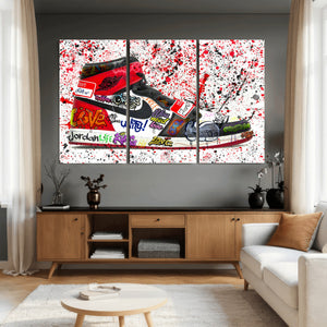 Jordan Shoes Graffiti Wall Art Canvas Print- Jordan Graffiti