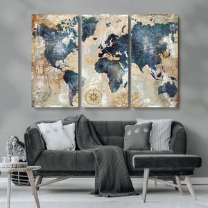 World Map Canvas Print – Framed Wall Art for Couples,