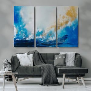Blue Abstract Print - Dynamic Ocean-Inspired Canvas Wall Art