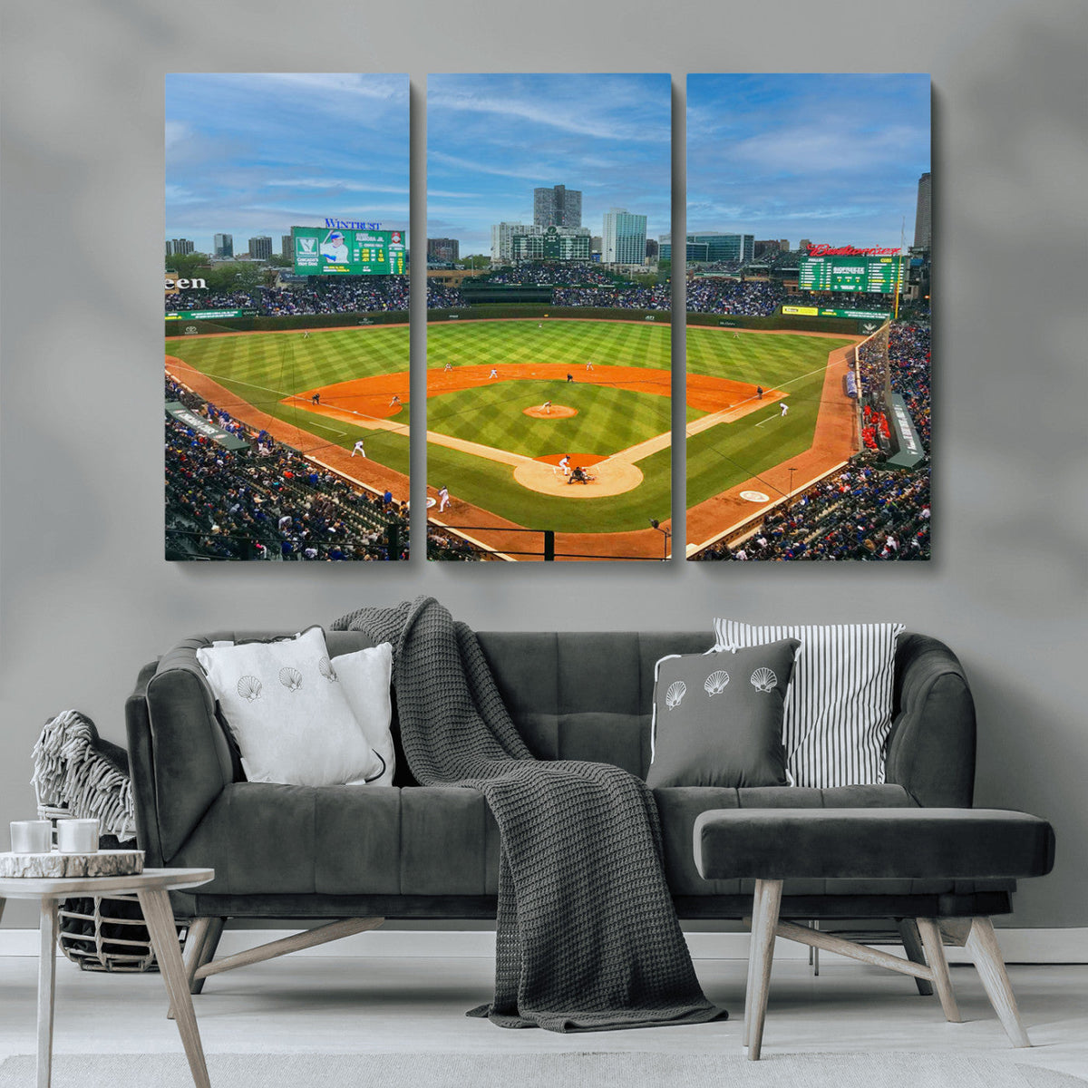 Wrigley Field Chicago Cubs Panoramic Canvas Print –