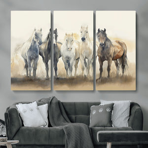 Wild Horses Wall Art Canvas Print, Framed Running Horses Art