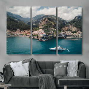 Amalfi Coast Wall Art – Framed Italian Seaside Canvas