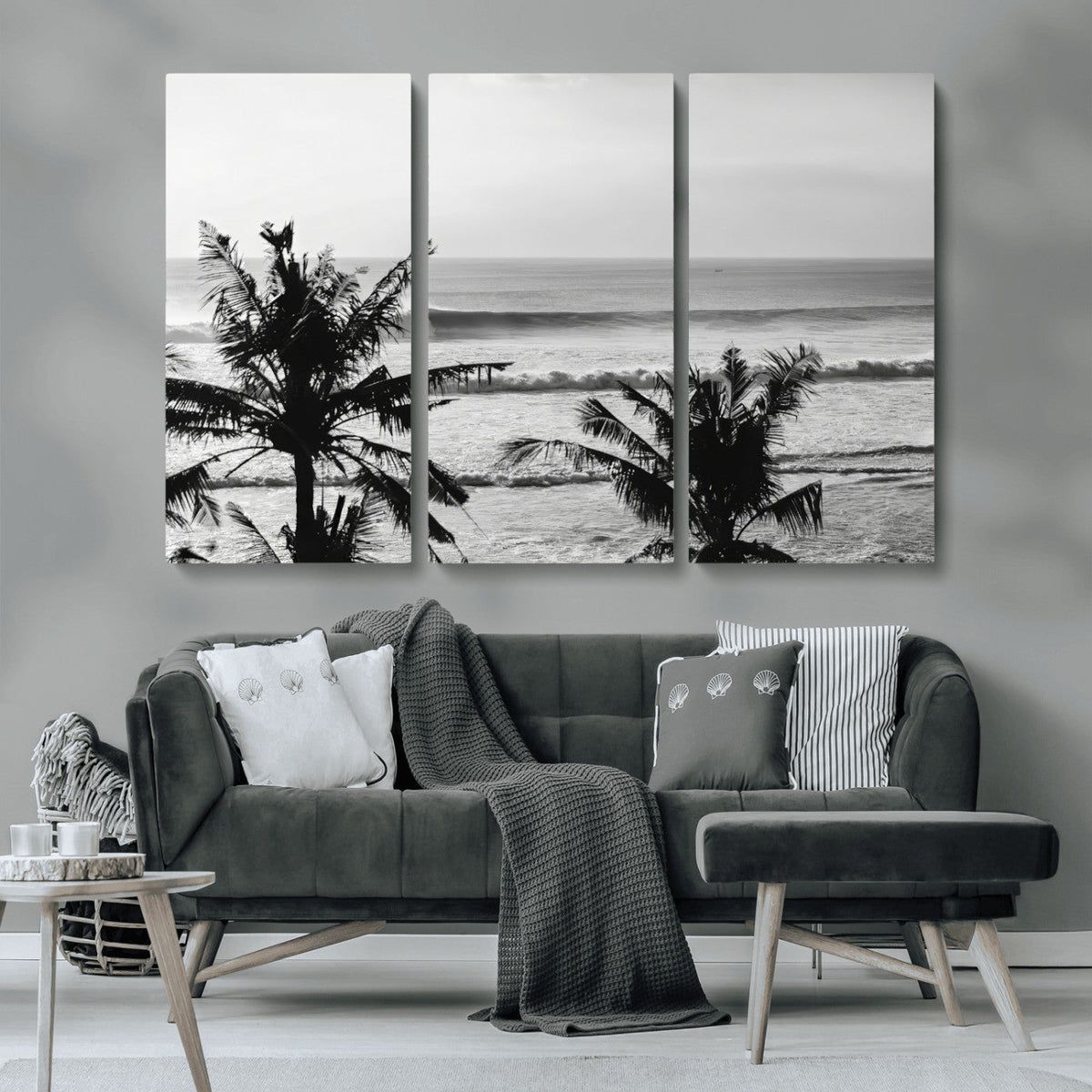 Tropical Coastline Wall Art Canvas Print – Framed Palm Trees