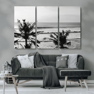 Tropical Coastline Wall Art Canvas Print – Framed Palm Trees