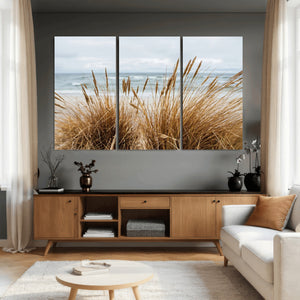 Beach Grass Wall Art Canvas Print – Framed Coastal Dunes Art