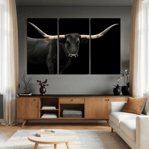 Longhorn Cattle Wall Art Canvas Print – Framed Texas Ranch
