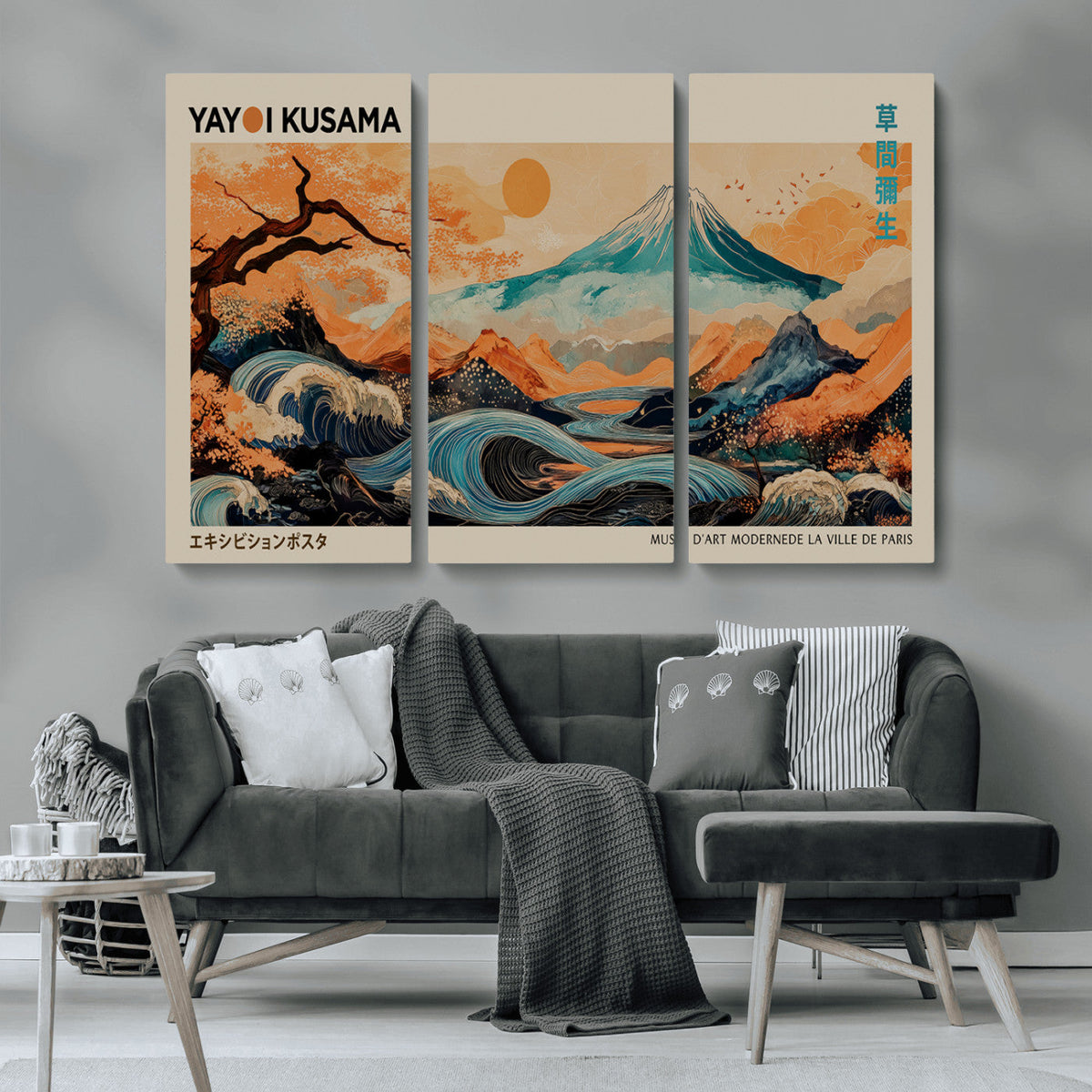 Yayoi Kusama Wall Art Canvas Print – Framed Large Abstract