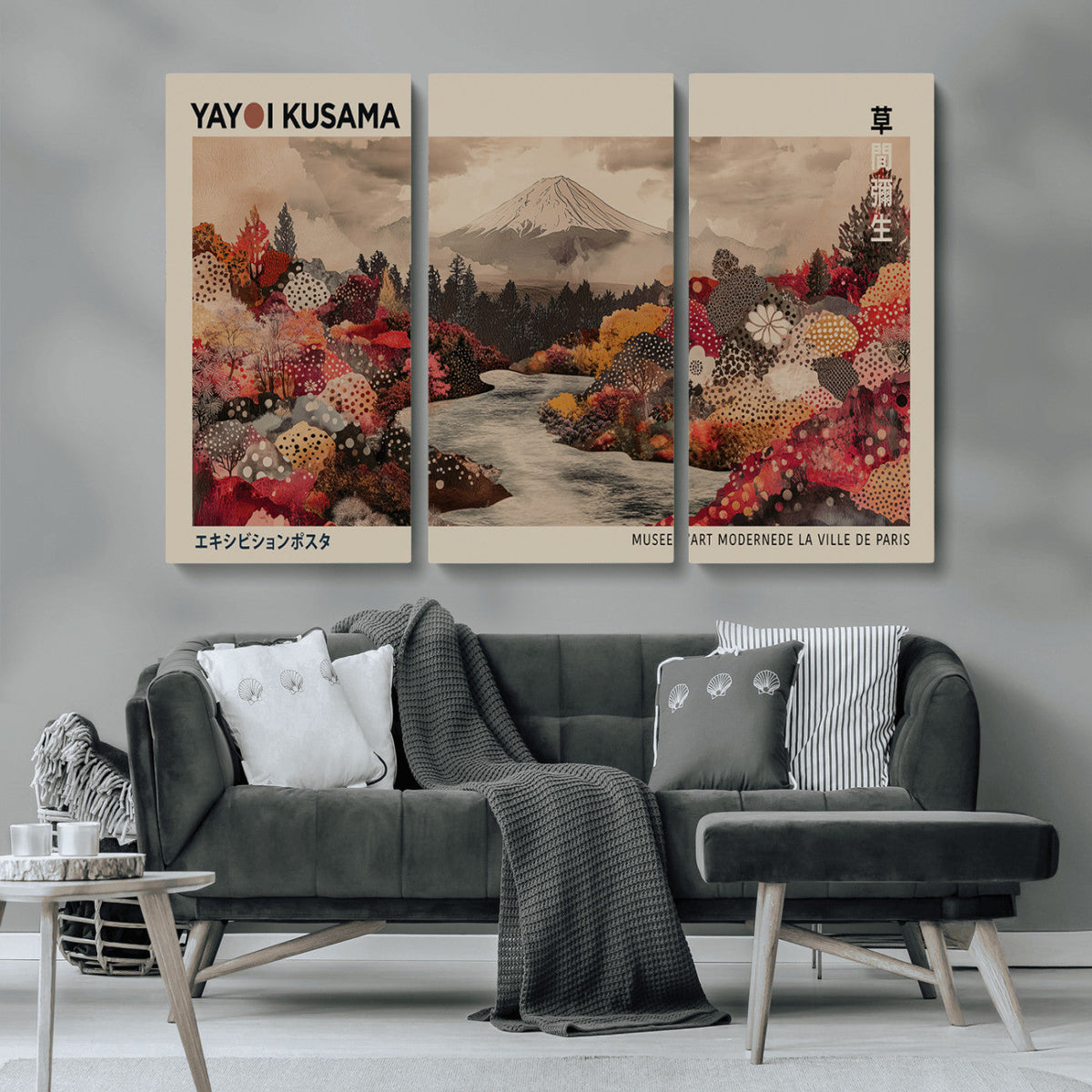 Modern Japanese Wall Art Canvas Print – Framed Abstract