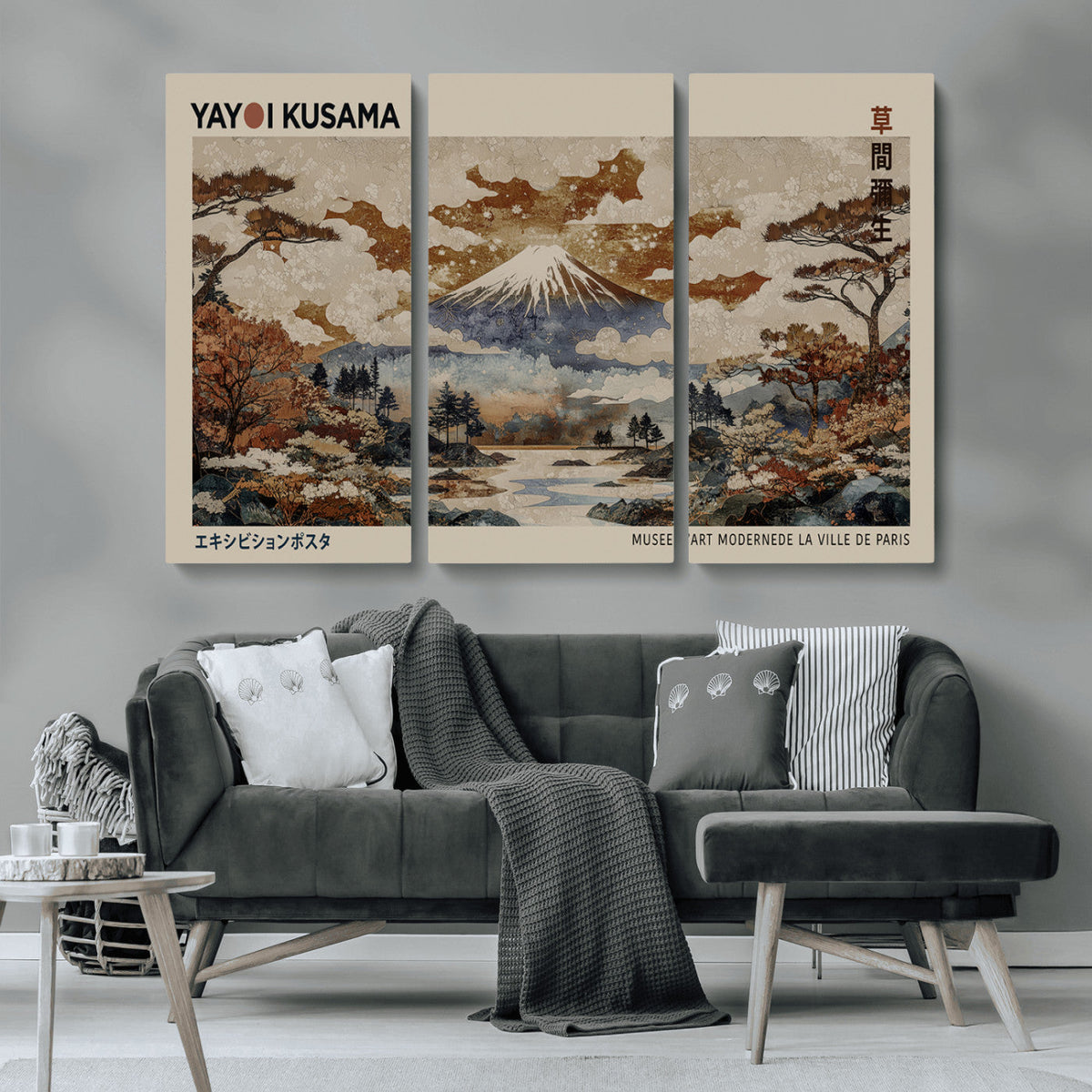 Yayoi Kusama Wall Art Canvas Print – Framed Modern Japanese