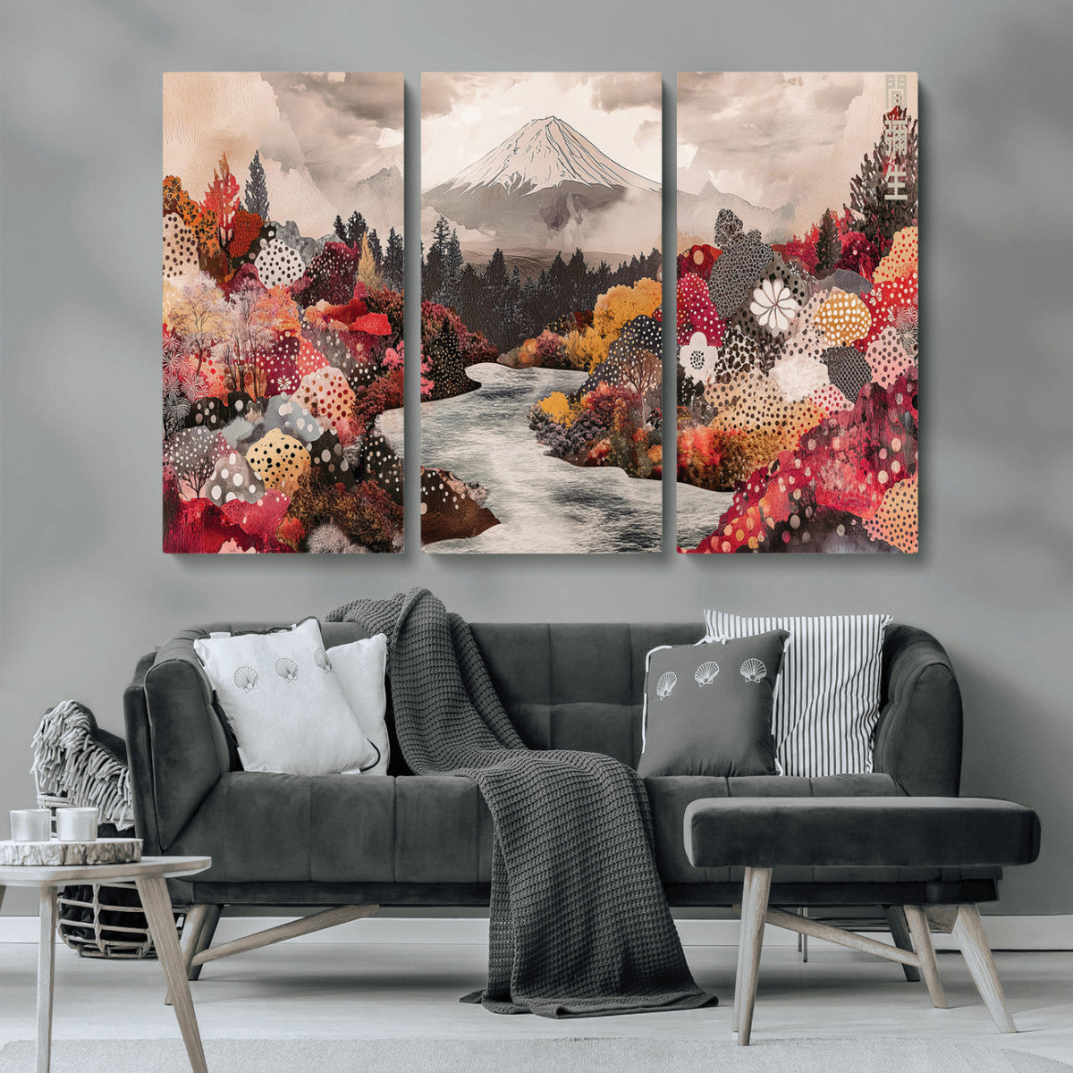 Mountain Wall Art Canvas Print – Framed Autumn Forest
