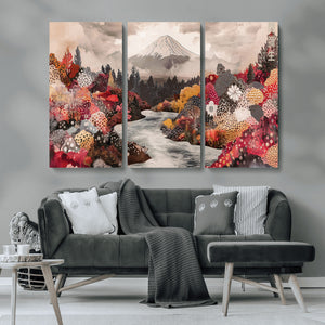 Mountain Wall Art Canvas Print – Framed Autumn Forest