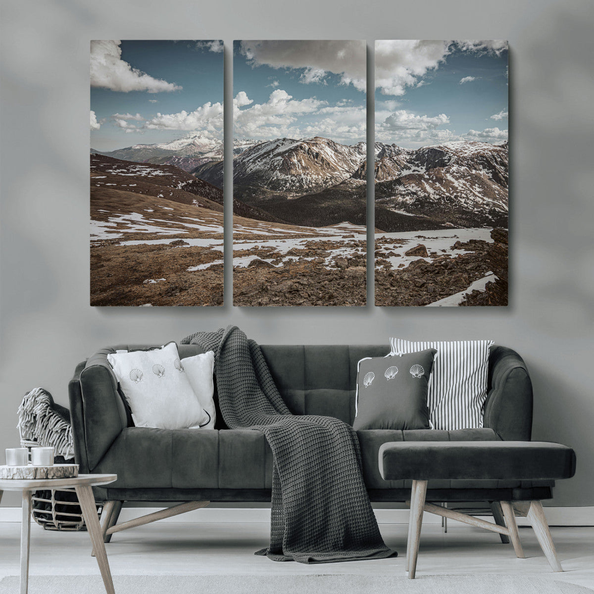 Mountain Landscape Wall Art Canvas Print – Framed Snowy