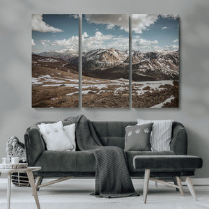 Mountain Landscape Wall Art Canvas Print – Framed Snowy