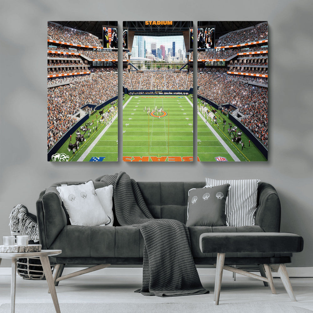Chicago Bears Soldiers Field Wall Art Canvas Print – Framed