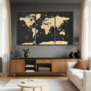 World Map Canvas Print – Detailed Map of the World Wall Art
