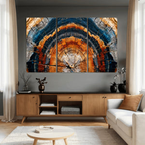 Abstract Wood Grain Canvas Print, Tree Ring Pattern Wall
