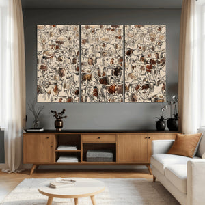 Abstract Longhorn Wall Art Canvas Print - Farm Animal