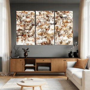 Farmhouse Bighorn Sheep Wall Art Canvas Print - Abstract