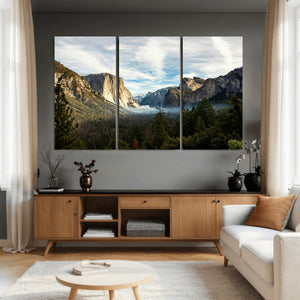 Yosemite Valley Mountain Wall Art Canvas Print, Granite