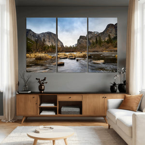 Yosemite Valley Mountain Landscape Wall Art Canvas Print,