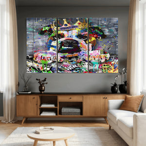 Graffiti Dog Wall Art Decor for Teen Bedroom - Abstract