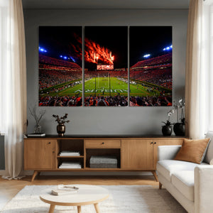 Auburn Stadium Wall Art Canvas Print, College Football Night