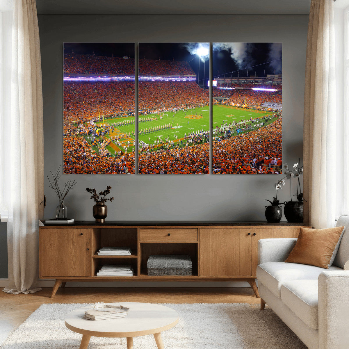 Clemson Football Stadium Wall Art Canvas Print, College