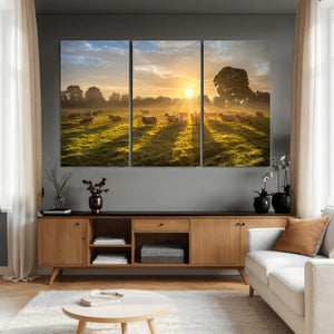Sheep Wall Art Canvas Print – Rural Farm Animal Artwork
