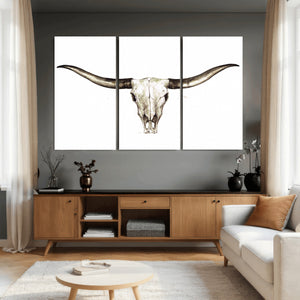 Longhorn Skull Wall Art Canvas Print – Rustic Western